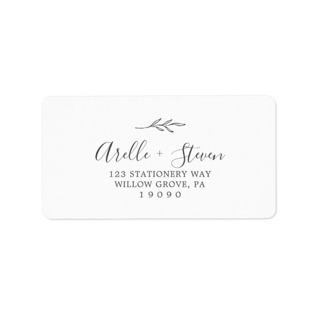 Minimal Leaf | Dark Grey Address Labels (Front)