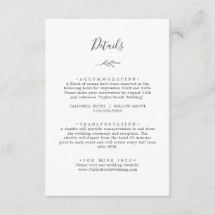 Minimal Leaf Dark Grey Details Enclosure Card