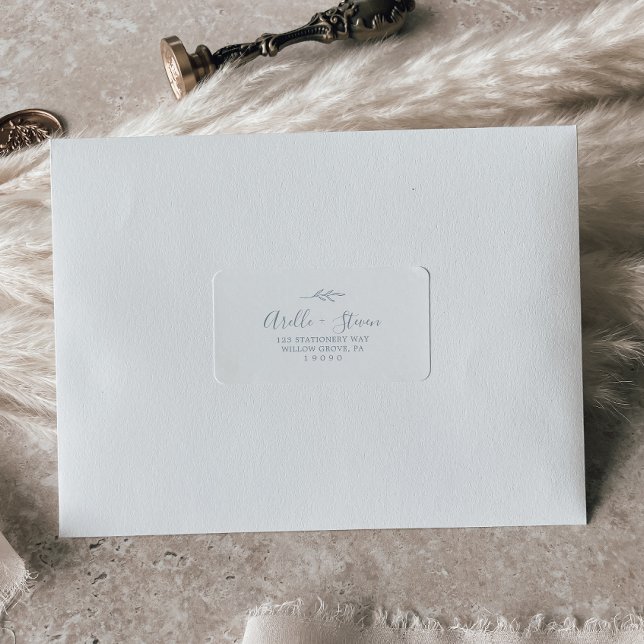 Minimal Leaf | Dusty Blue Address Labels (Creator Uploaded)