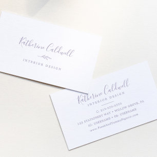 Minimal Leaf   Dusty Purple Business Card