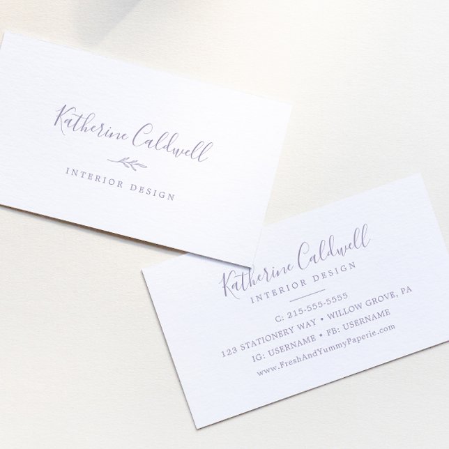 Minimal Leaf | Dusty Purple Business Card (Creator Uploaded)