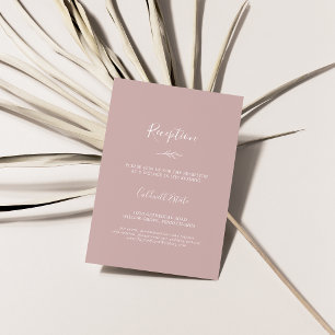 Minimal Leaf   Dusty Rose Reception Enclosure Card