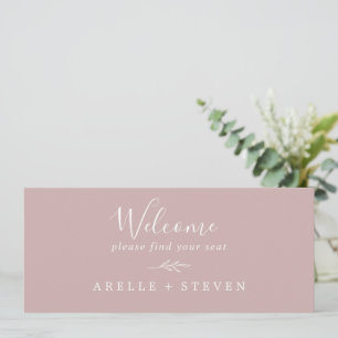 Minimal Leaf   Dusty Rose Seating Chart Header