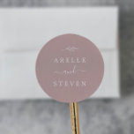Minimal Leaf | Dusty Rose Wedding Envelope Seals<br><div class="desc">These minimal leaf dusty rose wedding envelope seals are perfect for an elegant wedding. The design features a simple greenery silhouette in light blush pink with classic minimalist style. Personalise the label with the names of the bride and groom.</div>