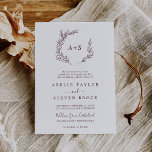 Minimal Leaf | Eggplant Formal Monogram Wedding Invitation<br><div class="desc">This minimal leaf eggplant formal monogram wedding invitation is perfect for a boho wedding. The design features a simple greenery leaf silhouette in a romantic dark purple colour with minimalist bohemian garden style. Personalise with the first initials of the couple.</div>