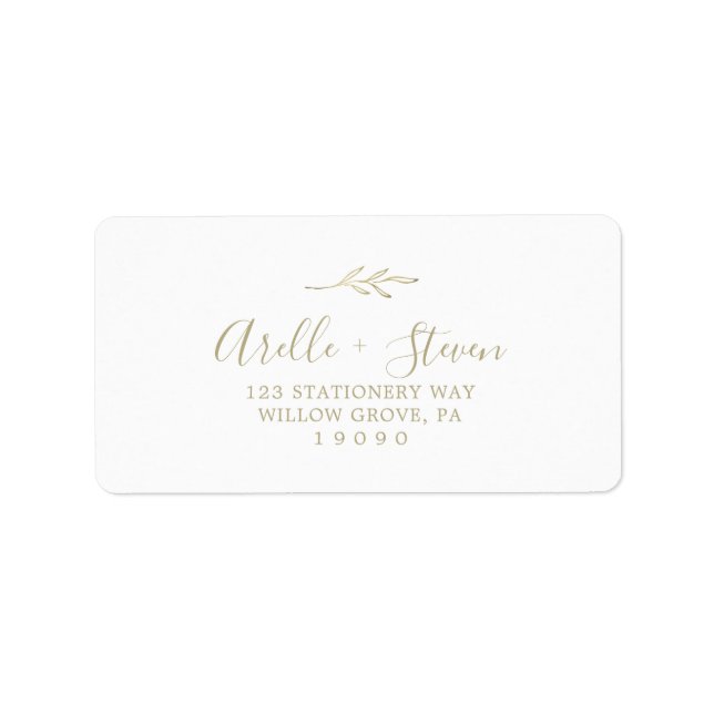 Minimal Leaf | Gold Address Labels (Front)