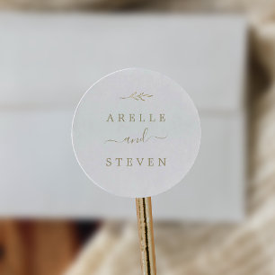 Minimal Leaf Gold Wedding Envelope Seals