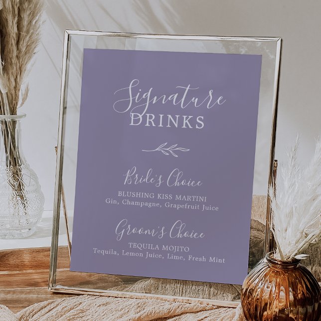 Minimal Leaf | Lavender Signature Drinks Poster (Creator Uploaded)