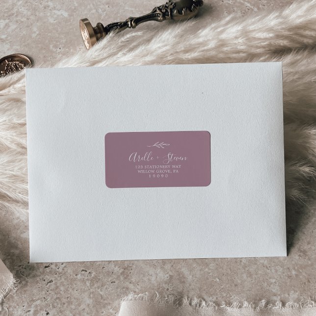 Minimal Leaf | Mauve Address Labels (Creator Uploaded)