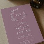 Minimal Leaf | Mauve Folded Wedding Program Programme<br><div class="desc">This minimal leaf mauve folded wedding program is perfect for a boho wedding. The design features a simple greenery leaf silhouette in a romantic purple pink colour with minimalist bohemian garden style.</div>