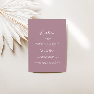 Minimal Leaf   Mauve Reception Enclosure Card