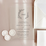 Minimal Leaf Monogram Greenery Boho Modern Wedding Acrylic Invitations<br><div class="desc">These minimal leaf monogram greenery boho modern wedding acrylic invitations are perfect for an elegant wedding.

The design features a simple greenery silhouette in charcoal grey with classic minimalist style.</div>