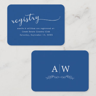 Minimal Leaf Monogram Wedding Enclosure Card