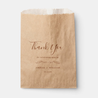 Minimal Leaf Monogram Wedding Favour Bag