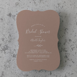 Minimal Leaf Neutral Bridal Shower Invitation