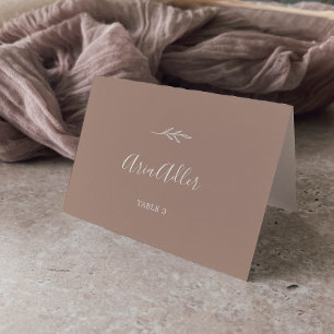Minimal Leaf Neutral Guest Name Place Cards