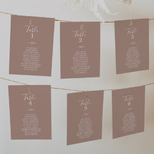 Minimal Leaf Neutral Hanging Seating Chart Card