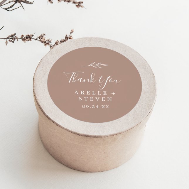 Minimal Leaf | Neutral Thank You Favour Sticker (Creator Uploaded)