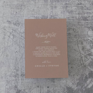 Minimal Leaf Neutral Wedding Wishing Well Enclosure Card