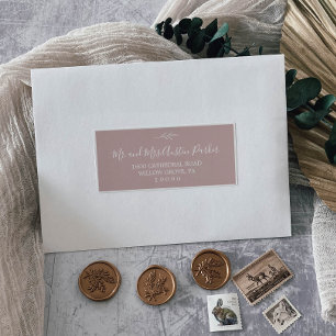 Minimal Leaf Pink Wedding Guest Address Labels