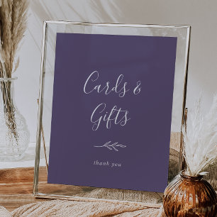 Minimal Leaf   Plum Purple Cards and Gifts Poster