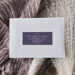 Minimal Leaf | Plum Wedding Guest Address Labels<br><div class="desc">These minimal leaf plum wedding guest address labels are perfect for a boho wedding. The jewel tone design features a simple greenery leaf silhouette in a dark blue violet purple with minimalist boho style. Customise each label with the name and address of your guests. 21 labels per sheet. Add each...</div>