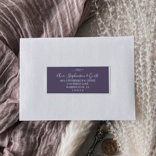 Minimal Leaf   Plum Wedding Guest Address Labels