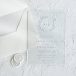 Minimal Leaf Purple Monogram Greenery Boho Wedding Acrylic Invitations<br><div class="desc">These minimal leaf purple monogram greenery boho wedding acrylic invitations are perfect for an elegant wedding.

The design features a simple greenery silhouette in dusty purple with classic minimalist style.</div>