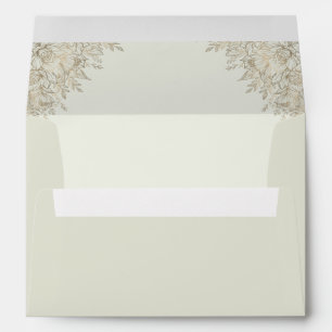Minimal Leaf  romantic wedding Floral Envelope