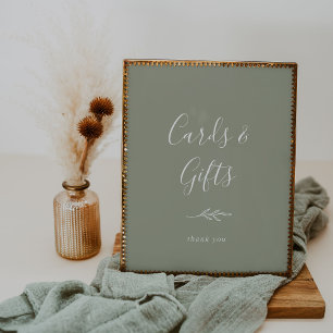 Minimal Leaf   Sage Green Cards and Gifts Poster