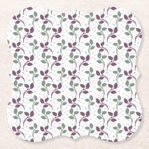 Minimal Leaf Seamless Pattern Elegant Botanical Paper Coaster
