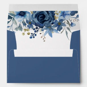 Minimal Leaf Simple Elegant Ice Blue Winter Floral Envelope