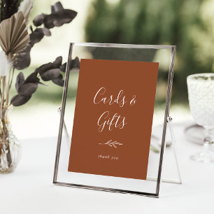 Minimal Leaf Terracotta Cards and Gifts Poster