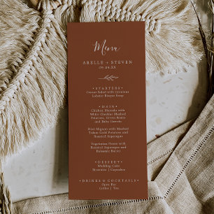 Minimal Leaf   Terracotta Wedding Dinner Menu