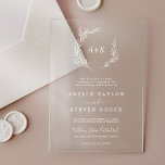 Minimal Leaf White Monogram Greenery Boho Wedding Acrylic Invitations<br><div class="desc">These minimal leaf white monogram greenery boho wedding acrylic invitations are perfect for an elegant wedding.

The design features a simple greenery silhouette in white with classic minimalist style.</div>