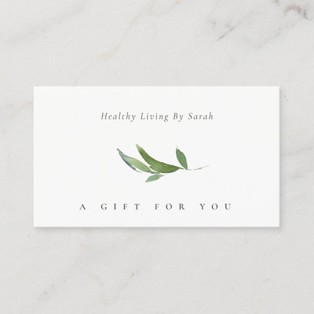 Minimal Leafy Branch Foliage Gift Certificate (Front)