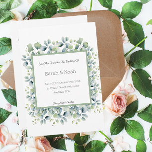 Minimal Leafy Wedding Invitation 