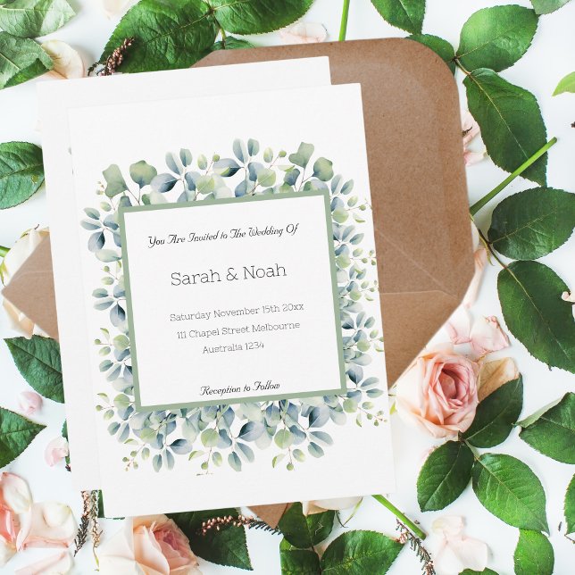 Minimal Leafy Wedding Invitation  (Creator Uploaded)