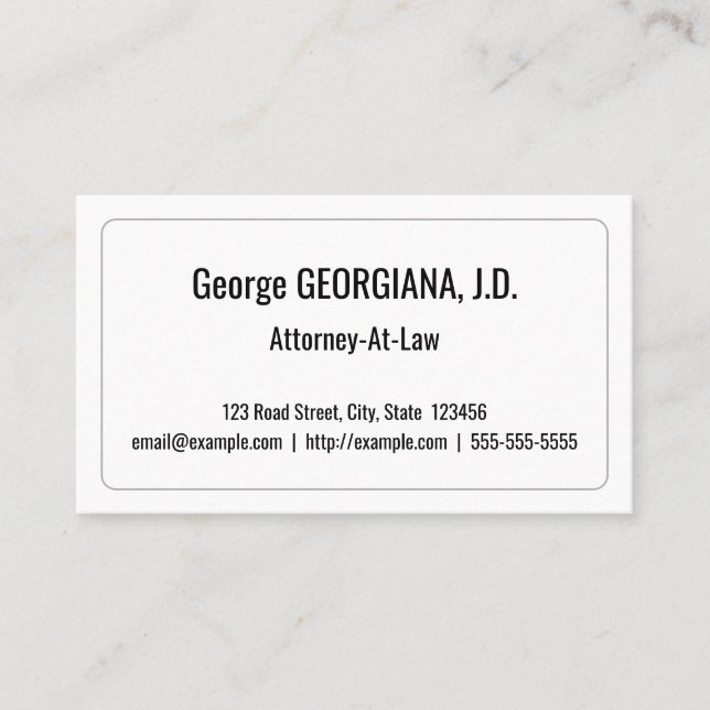 Minimal Legal Professional Business Card (Front)