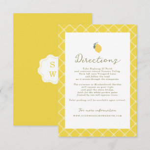 Minimal Lemon Amalfi Coast Wedding Directions Card
