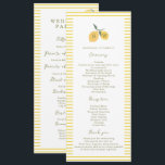 Minimal Lemon Amalfi Coast Wedding Program Card<br><div class="desc">Minimal Lemon Amalfi Coast wedding program card designed for a cheerful Italian summer wedding ceremony. This elegant Mediterranean-inspired stationery blends preppy minimalism with Amalfi citrus aesthetics, perfect for the modern coastal bride dreaming of a sunny destination celebration. Pair with lemon décor, linen paper details, and blue Mediterranean accents for a...</div>