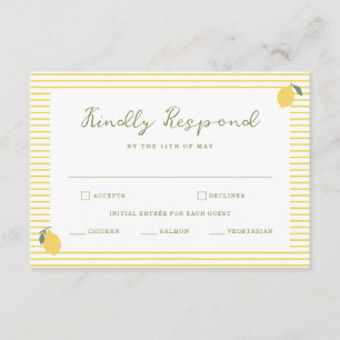 Minimal Lemon Amalfi Coast Wedding RSVP Card
