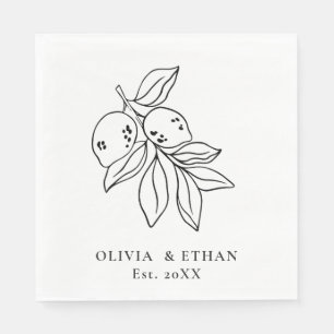  Minimal Lemon Wedding  Napkin
