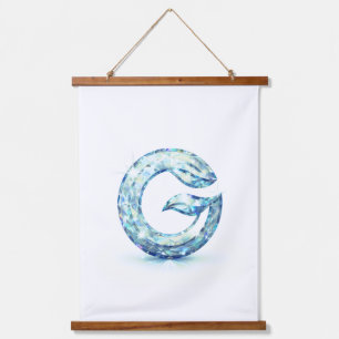 Minimal Letter G Button   Modern Initial Badge  Hanging Tapestry