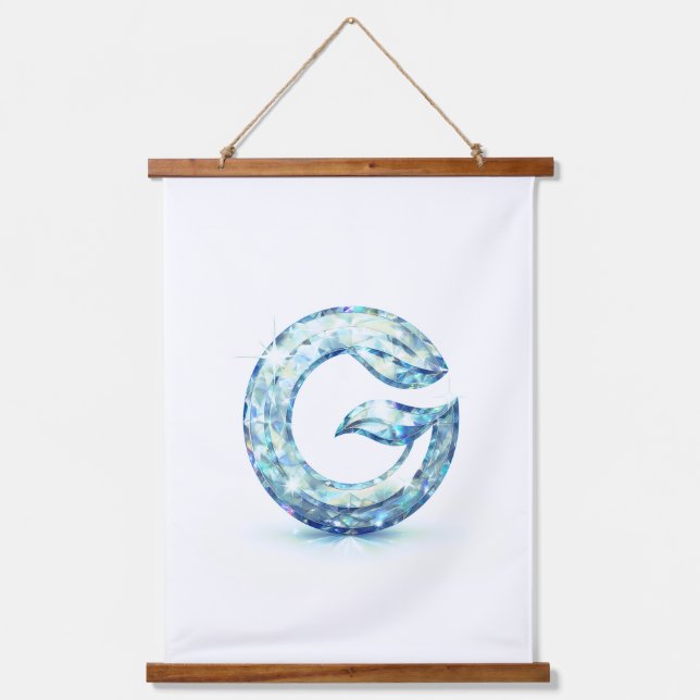Minimal Letter G Button | Modern Initial Badge  Hanging Tapestry (Front)
