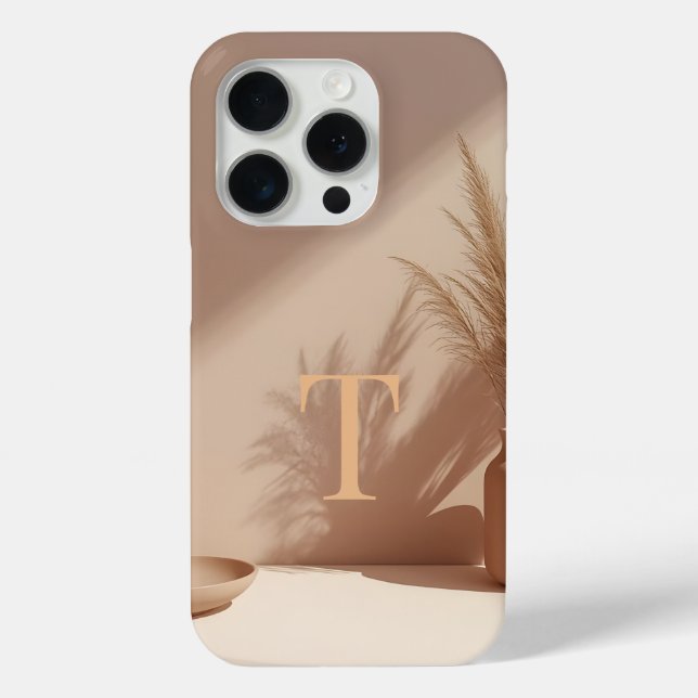 Minimal Letter T Phone Case – Calm Aesthetic Abstr (Back)