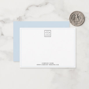 Minimal Light Blue Business Logo Company Name    Card