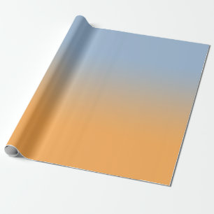Minimal Light Blue to Orange Ombré Wrapping Paper