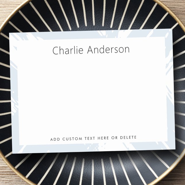 Minimal light dusty blue brushstrokes post-it notes (Minimal light dusty blue bushstrokes product label post-it notes)