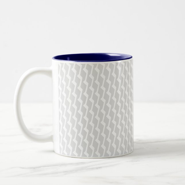 Minimal Light Grey Zigzag Pattern Ceramic Mug (Left)